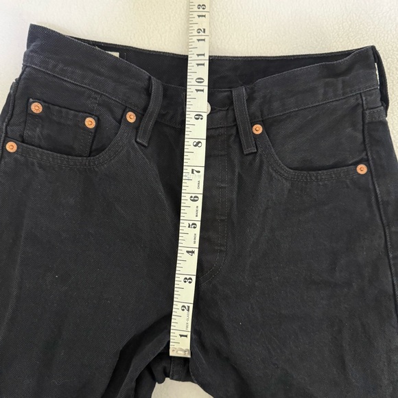 Levi's 501 S Skinny Premium Black 100% Cotton Jeans Size 25 x 28 - Picture 8 of 10